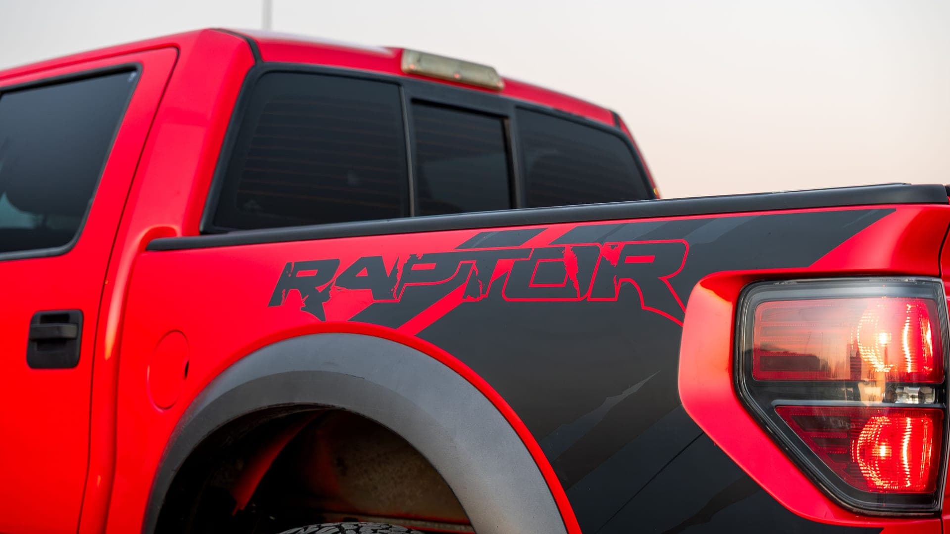 Red pickup truck
